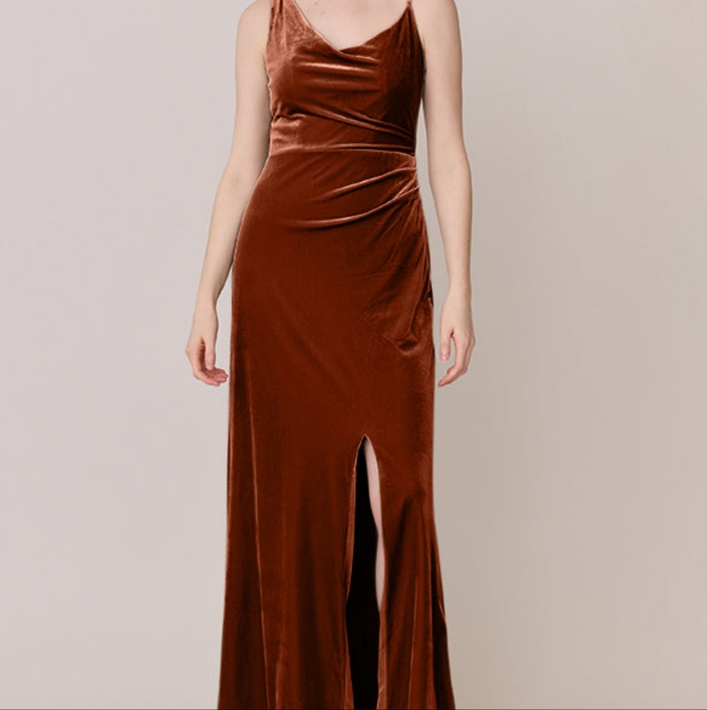 Revelry Bridesmaid Dress Maxine Velvet Terracotta